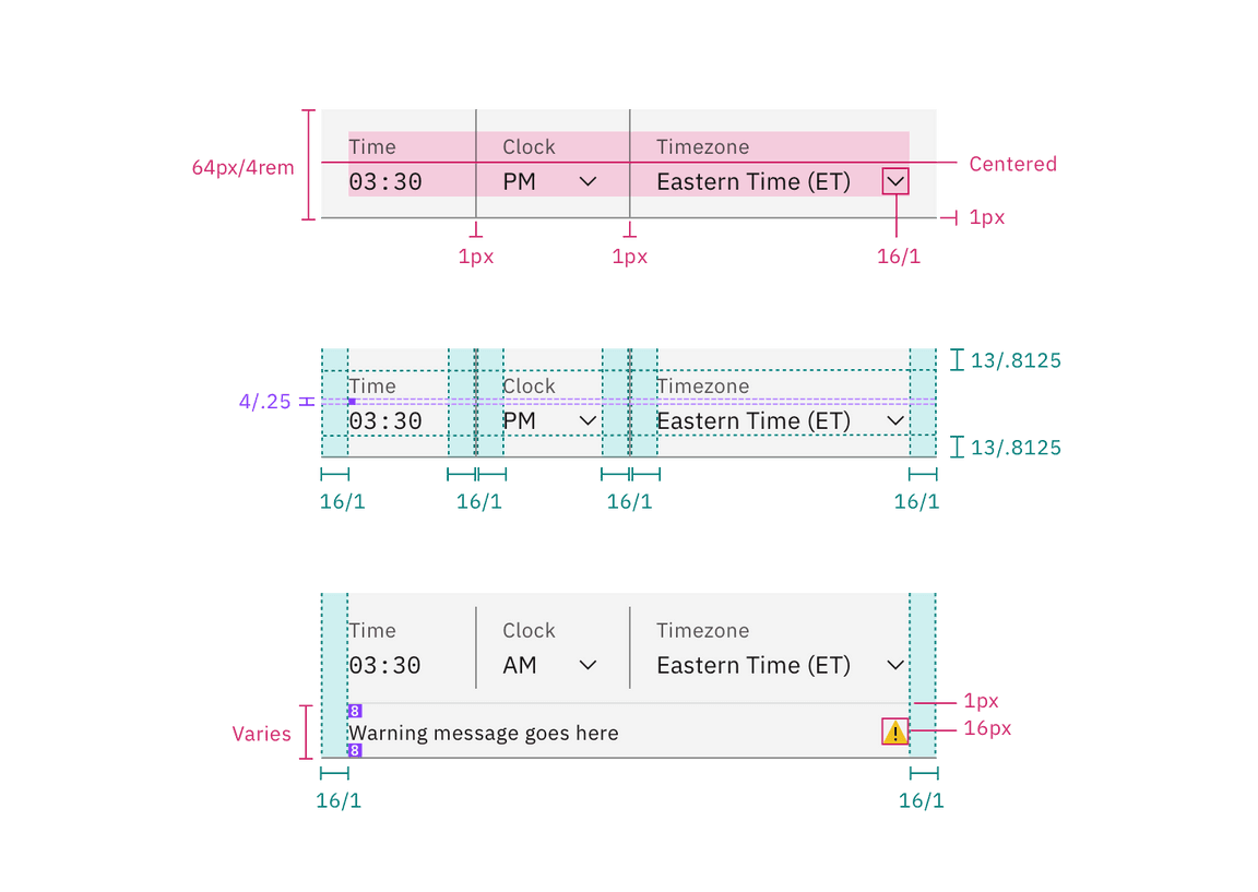 Structure for a time picker